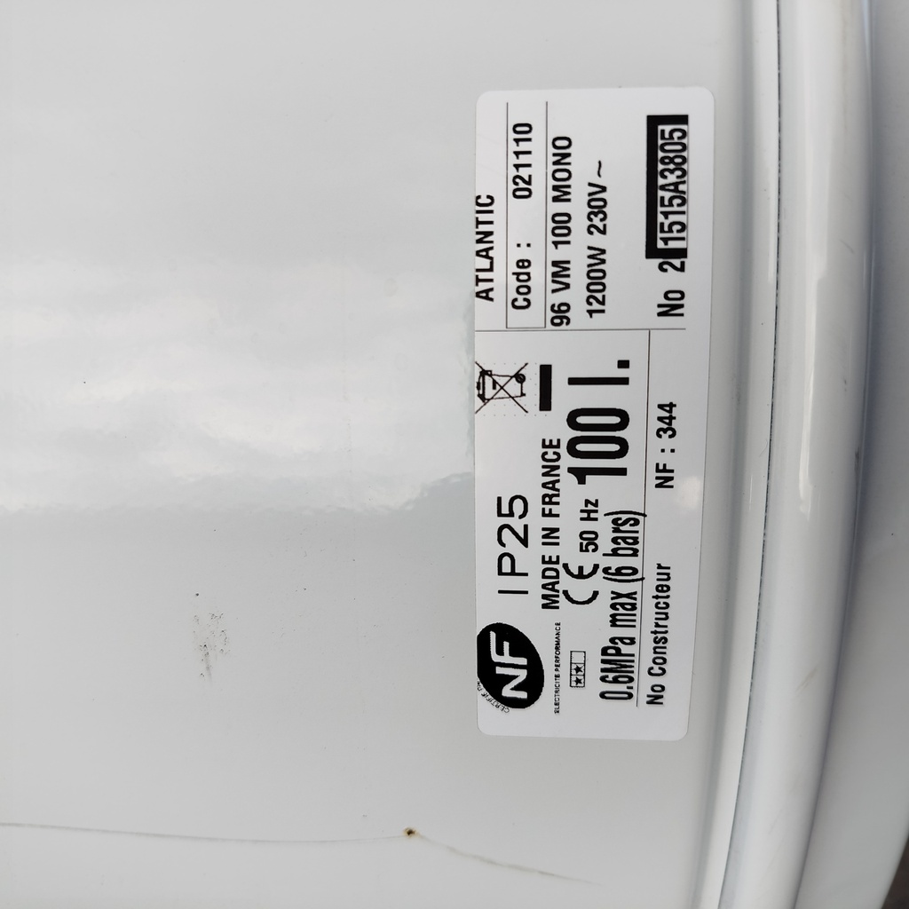 Ballon D'Eau Chaude 100L 1200W - 85 x Ø52cm