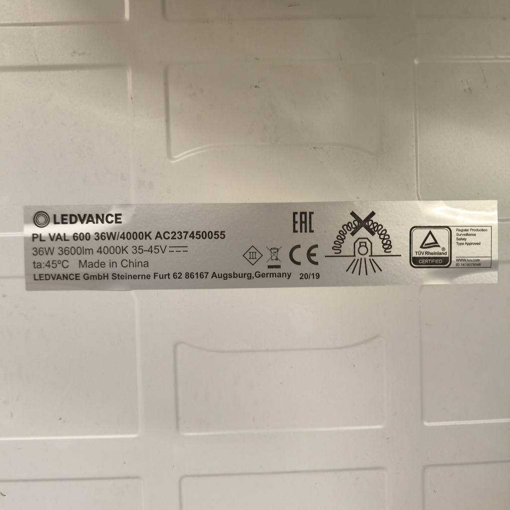 Dalle LED 36W - 60 x 60 x 4cm