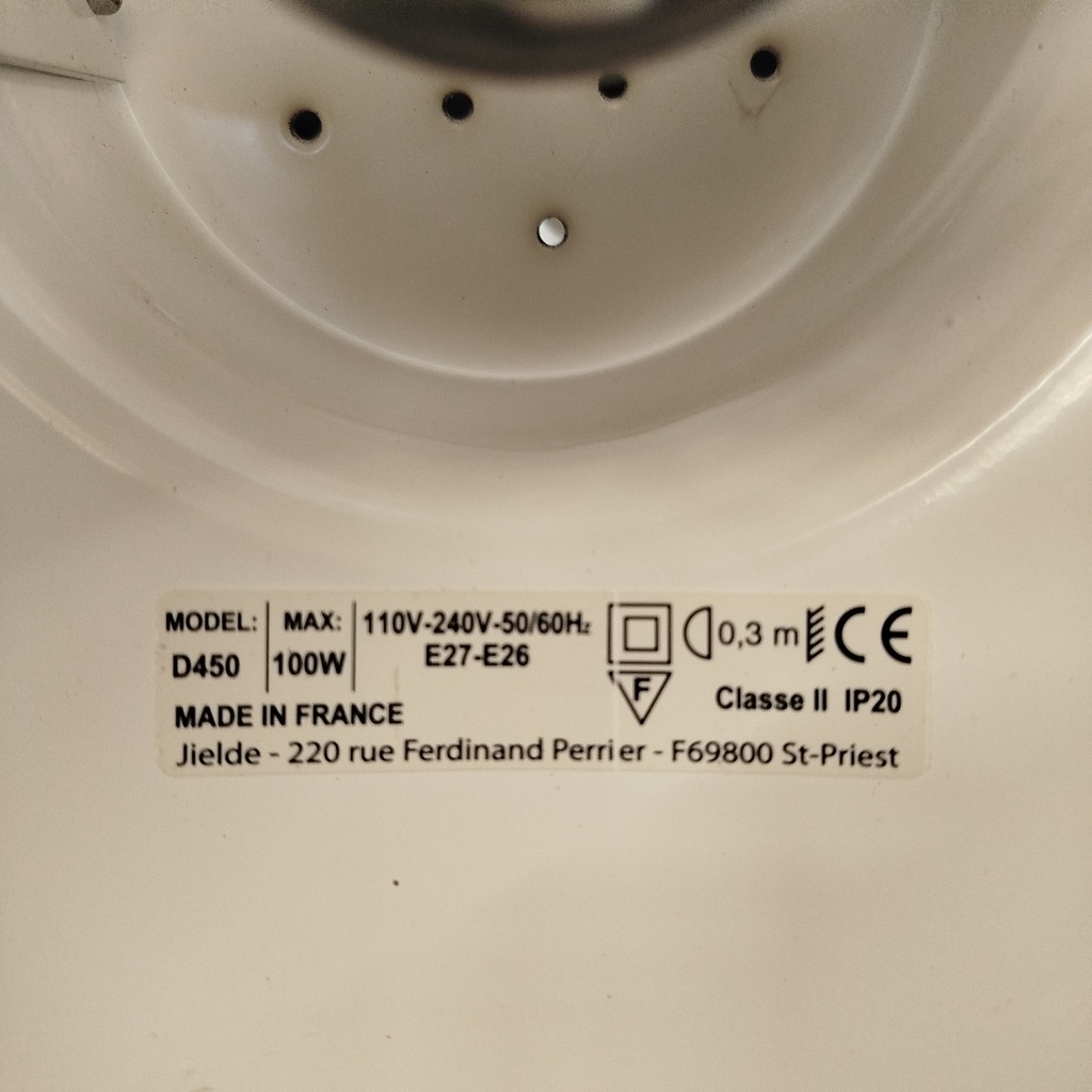 Luminaire Suspendu Noir - 100W - ⌀45 x 35cm