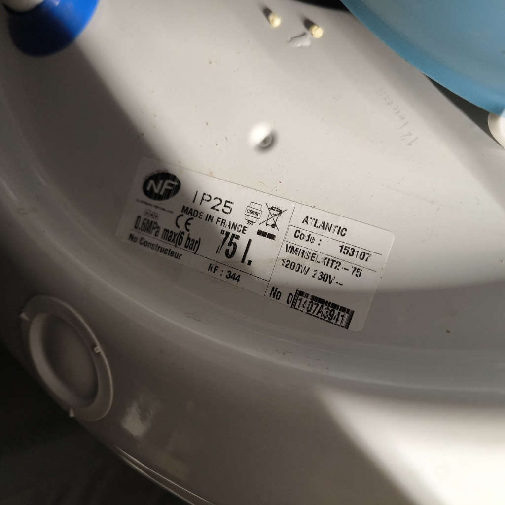 Ballon D'Eau Chaude 75L 1200W - 80 x Ø53cm