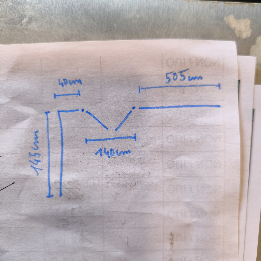 Garde-Corps En L + Portillon Acier Rouge - 685 x 145 x 110cm