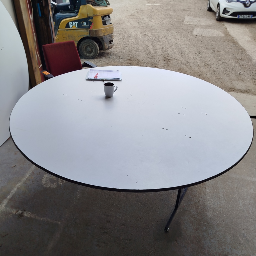 Table Bois Ronde Pieds Pliables - h : 75cm