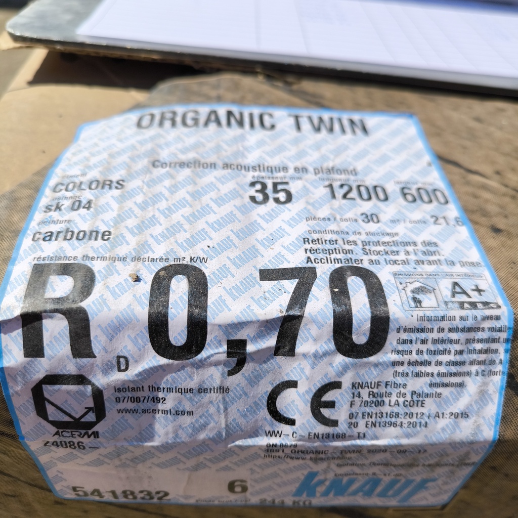 Panneau Isolant Fibralith + Laine De Bois - 1200 x 600 x 35mm