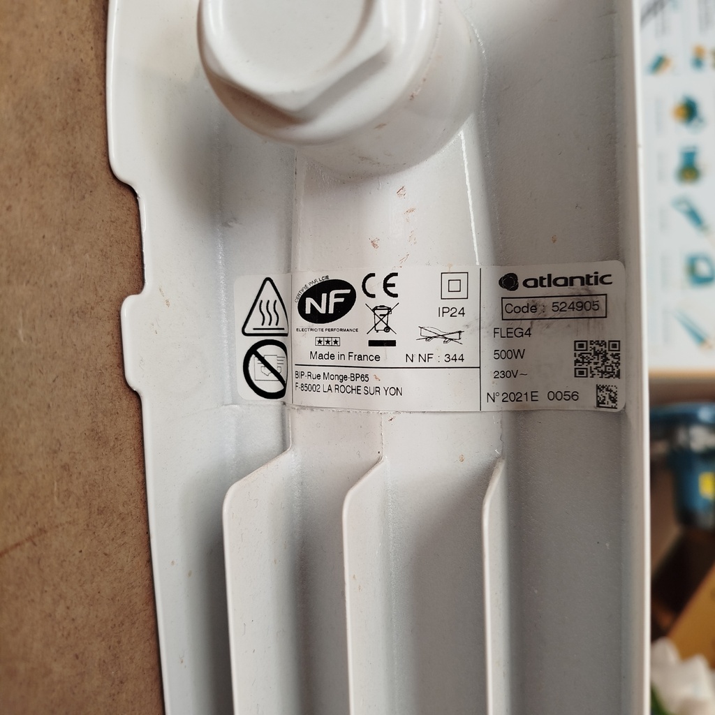 Radiateur A Inertie 500W ATLANTIC