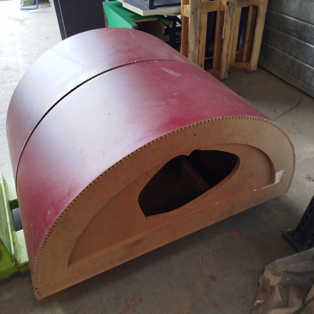 Module Scénographie Rouge Demi-Rond - 120 x 60 x 45cm