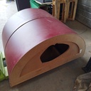 Module Scénographie Rouge Demi-Rond - 120 x 60 x 45cm