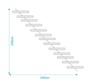 Escalier Bois Droit - 240 x 240 x 93.5cm
