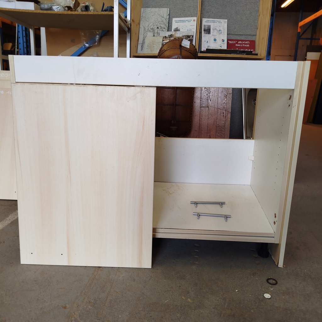 Meuble Cuisine Angle Effet Bois - 115x86x63 cm  