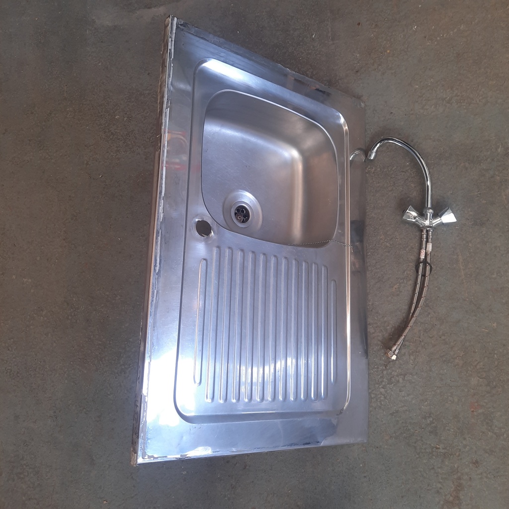 Evier Inox 1 Bac + Egouttoir - 90x60x16cm 