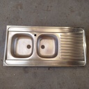 Evier Inox 2 Bacs 1 Egouttoir - 120 x 60 x 17cm