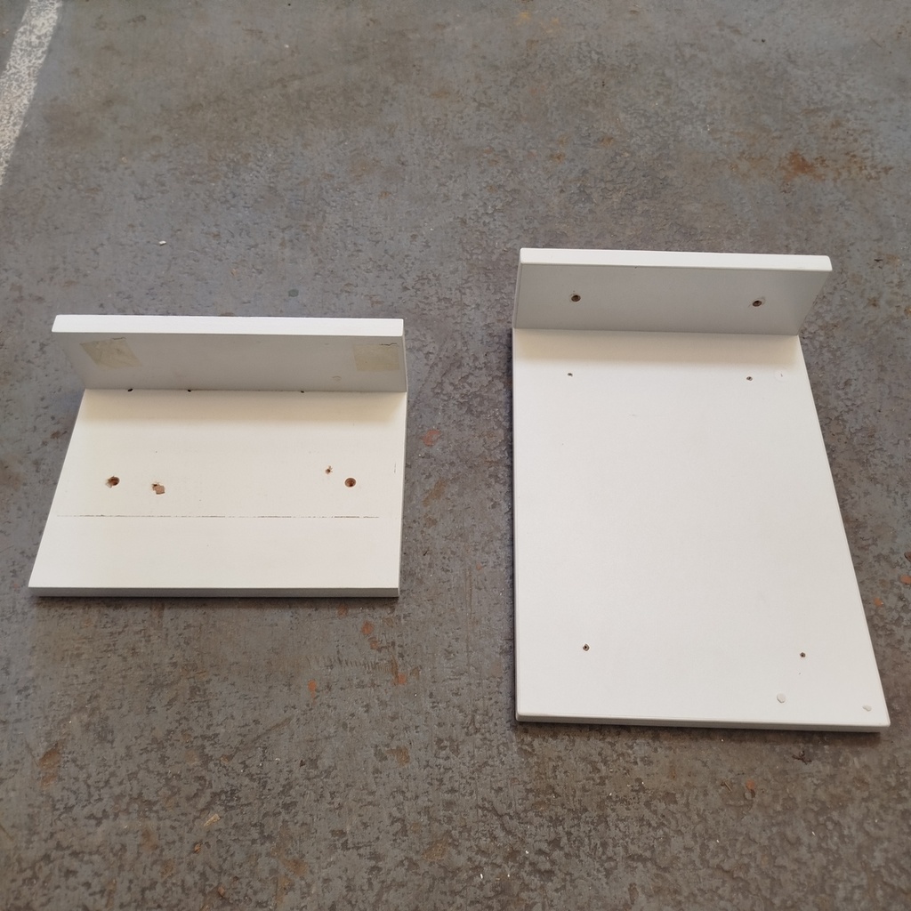 Equerre Blanche Aggloméré - 30 x 22 x 10cm ou 40 x 28 x 11cm