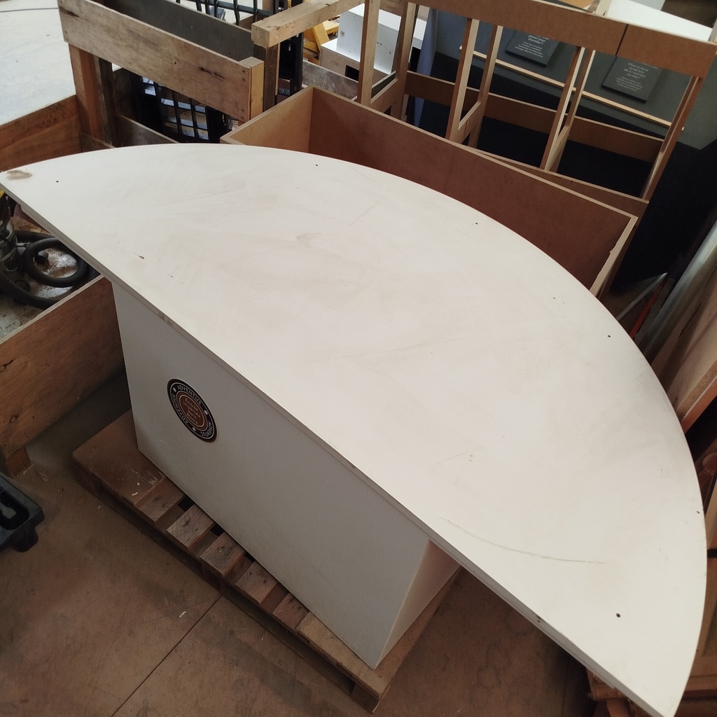Table Blanche Demi Rond MDF - 176 x 73 x 53cm 