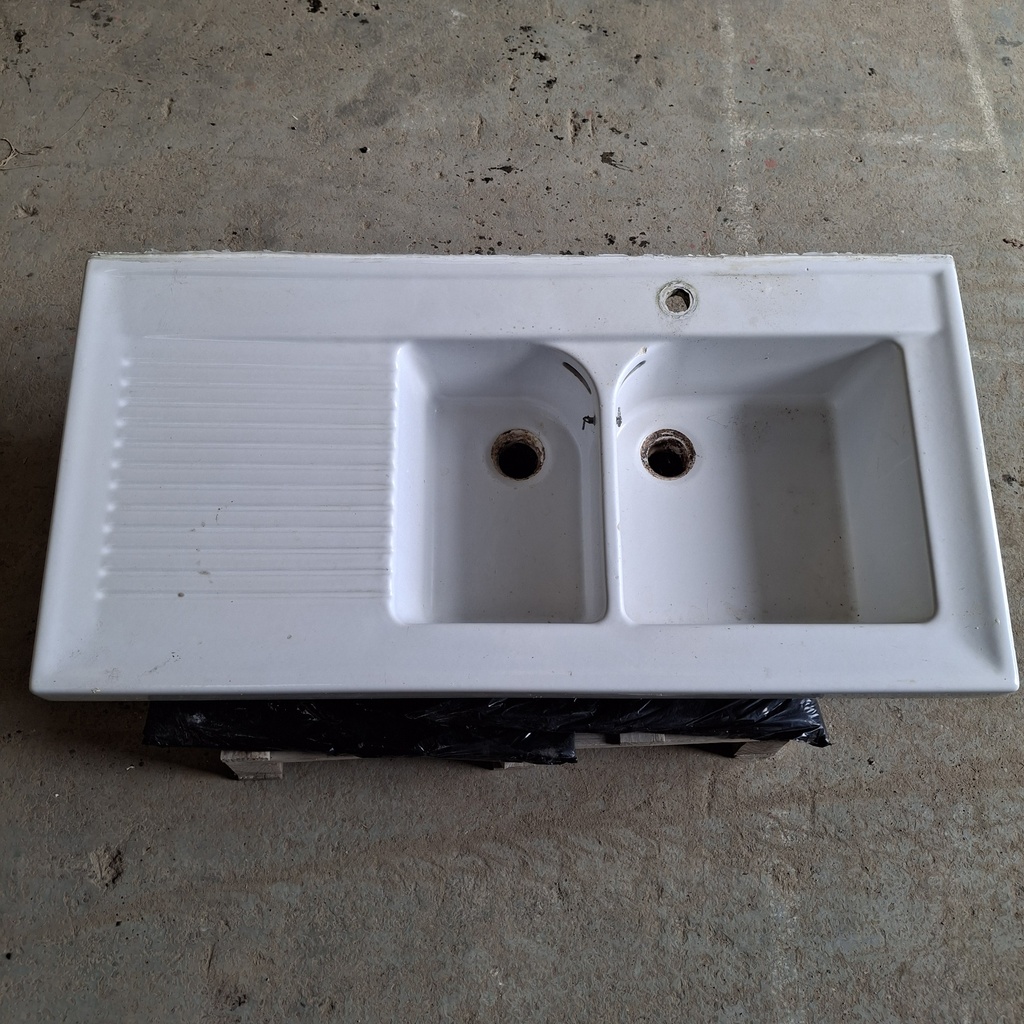 Evier Double Céramique - 120 x 60 x 27cm