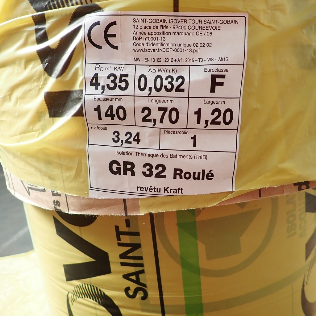 Rouleau Laine De Verre Acoustique - 2.7 x 0.3m - 140mm