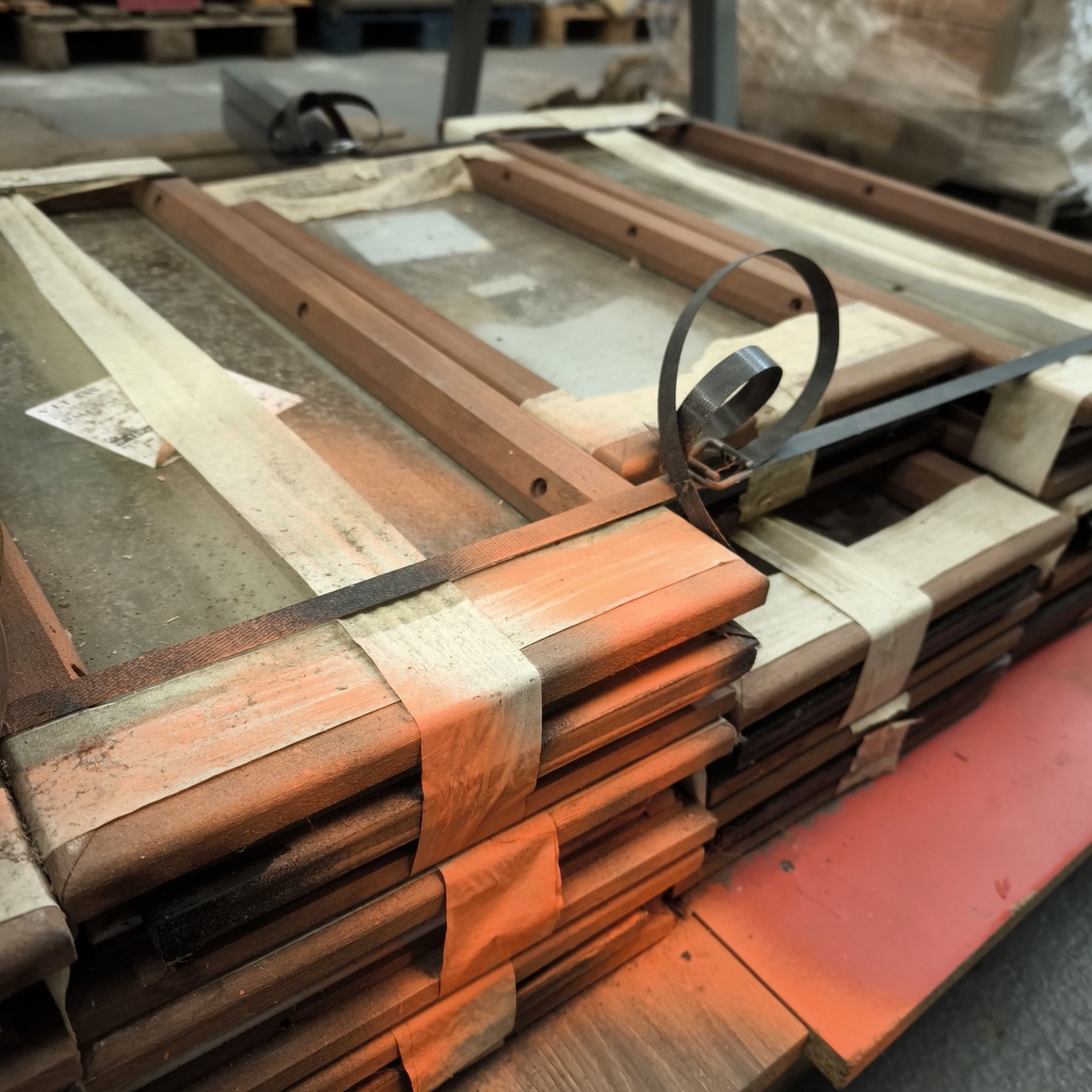 Châssis Fixe Bois + Double Vitrage - 645 x 245 x 35mm