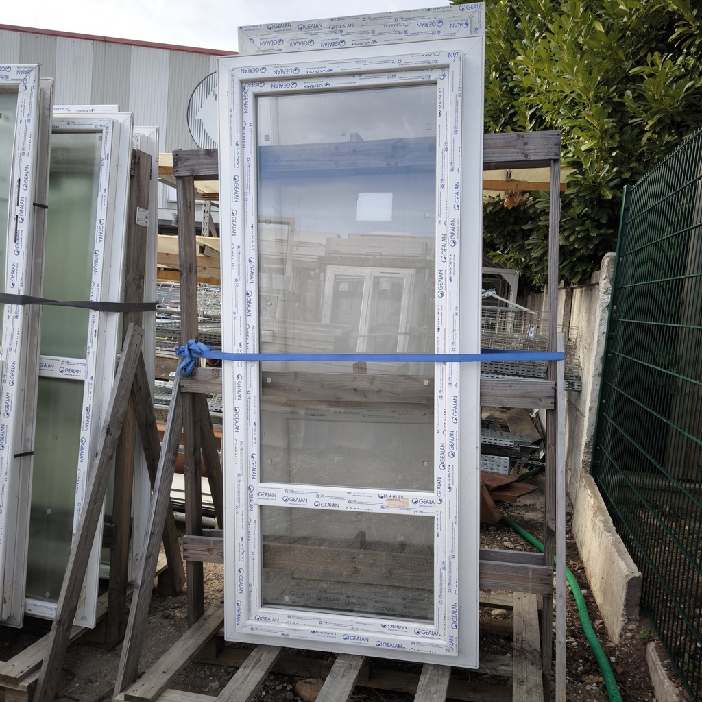 Bloc Porte Vitrée Double Vitrage PVC - 2050 x 820 x 60mm