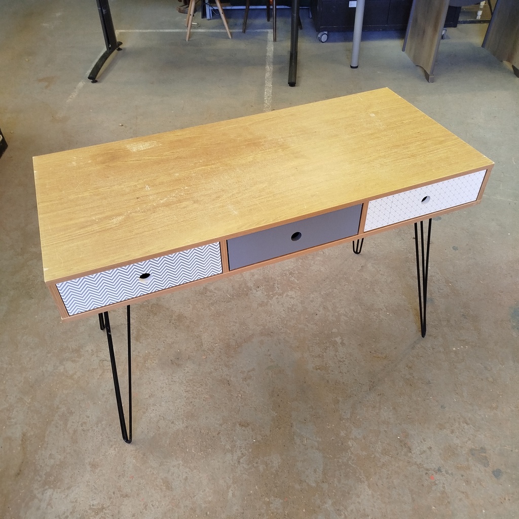 Bureau Aggloméré + Pieds Métalliques - 120 x 78 x 55cm