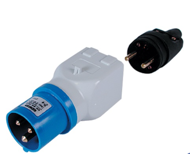 Adaptateur Monophasé (2P+T) P17 Mâle / Fiche Femelle 10/16A GEWISS