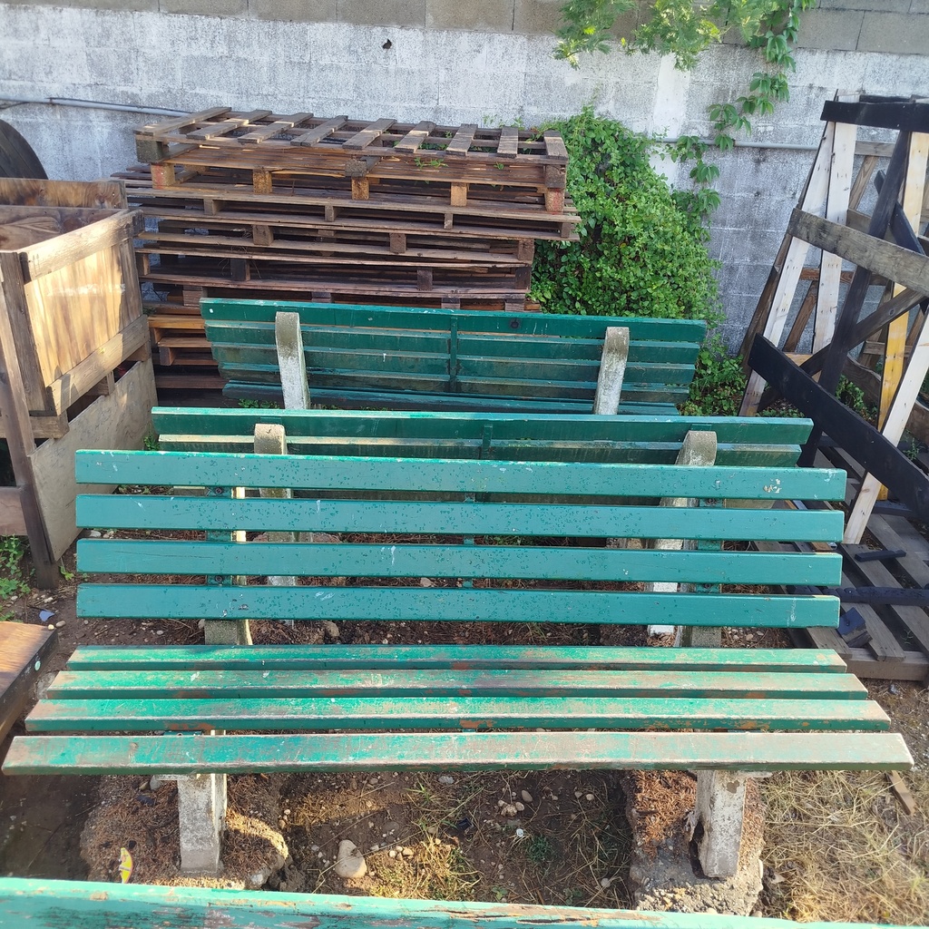 Banc Extérieur Bois + Béton - 200 x 77 x 70cm