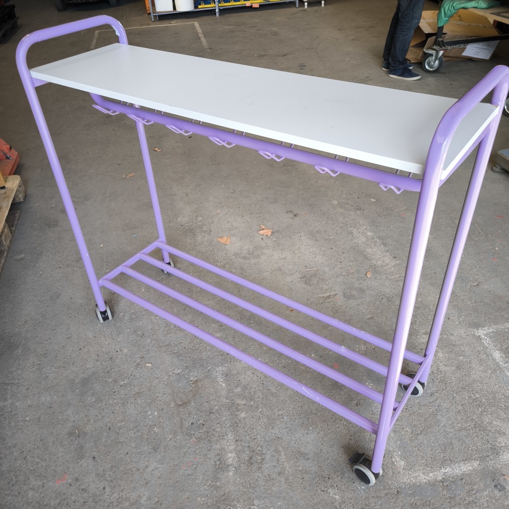 Chariot Sur Roulette Avec Patères Violet - 130 x 118 x 43cm