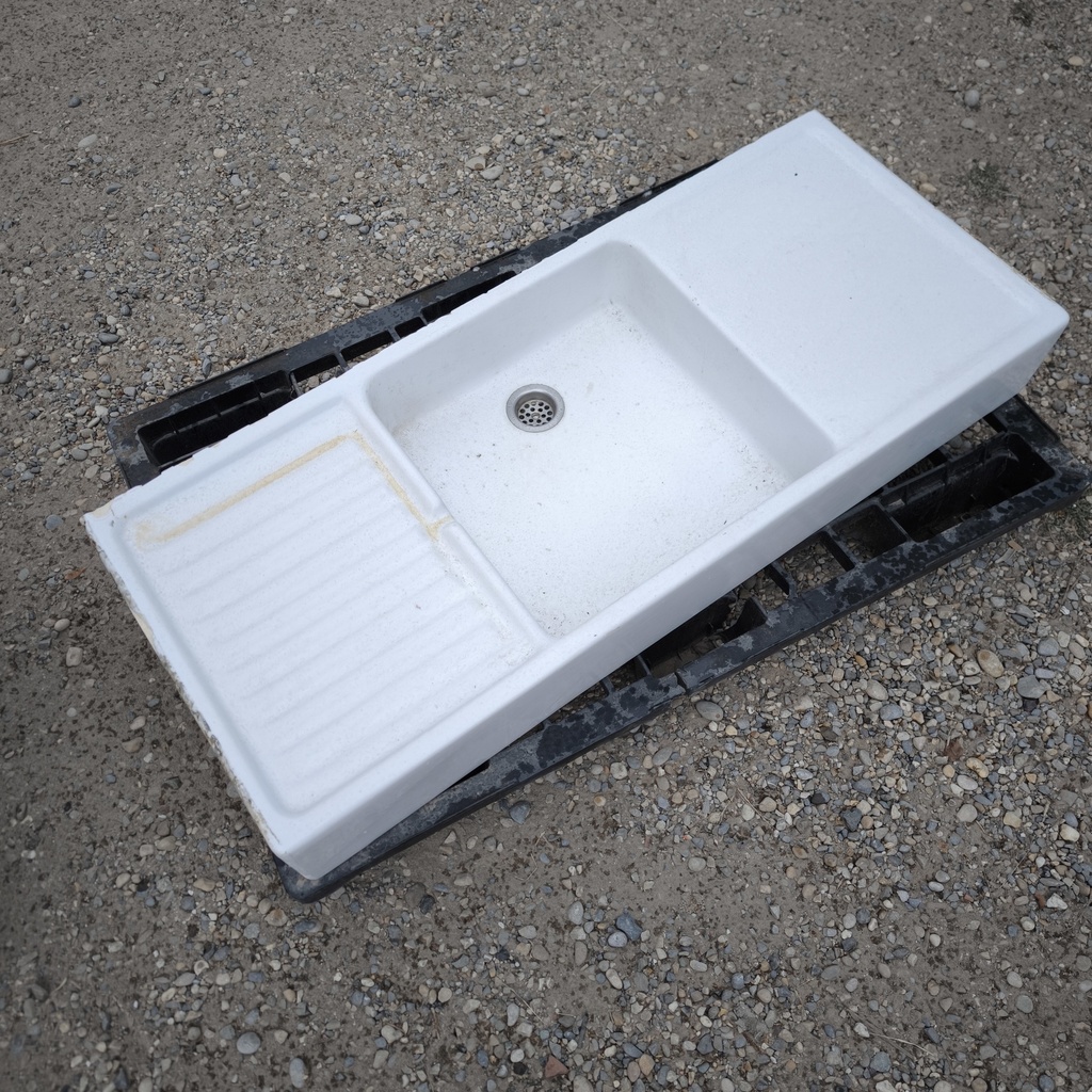 Evier Céramique Blanc - 120 x 50 x 16cm