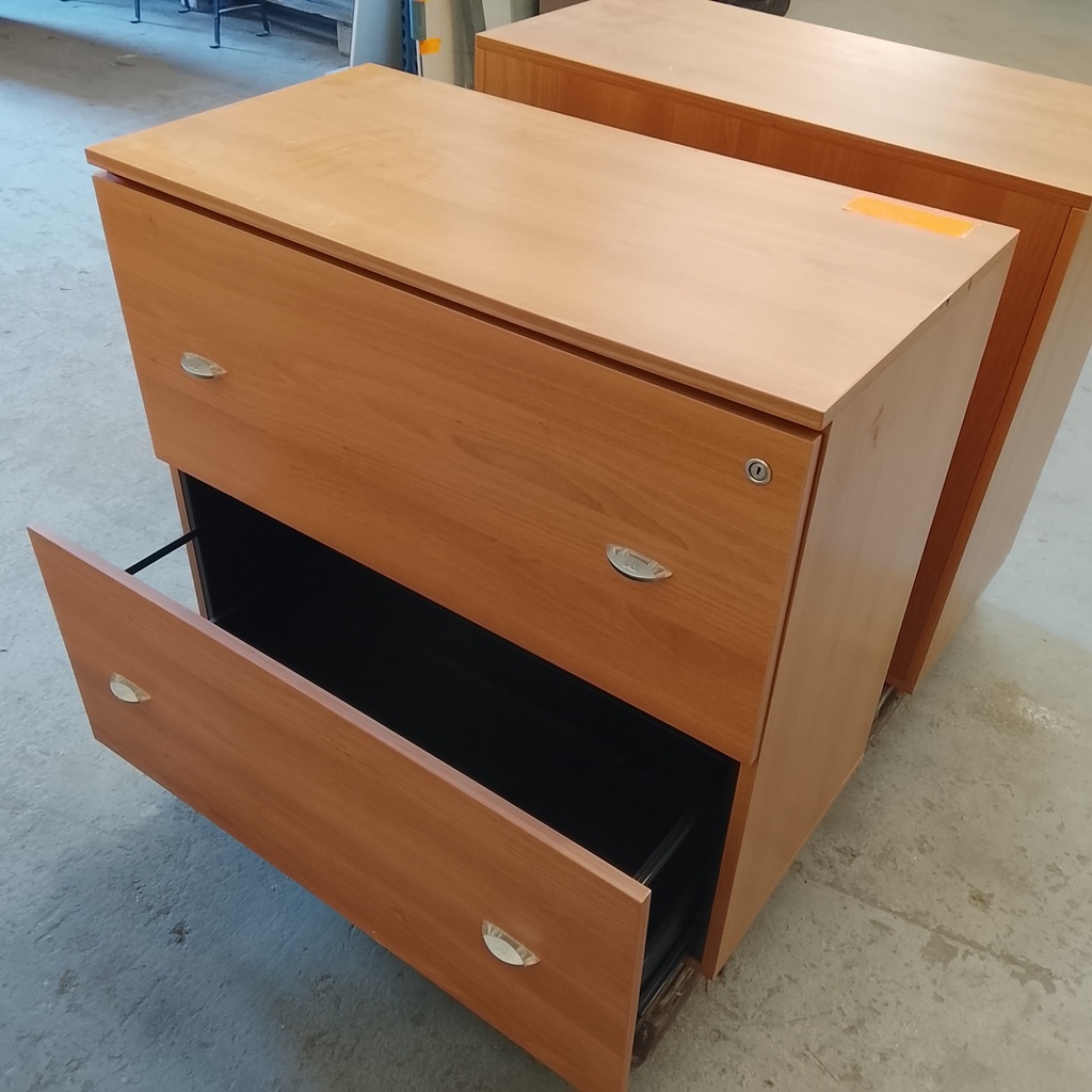 Commode Bois 2 Tiroirs - 90 x 81 x 46cm