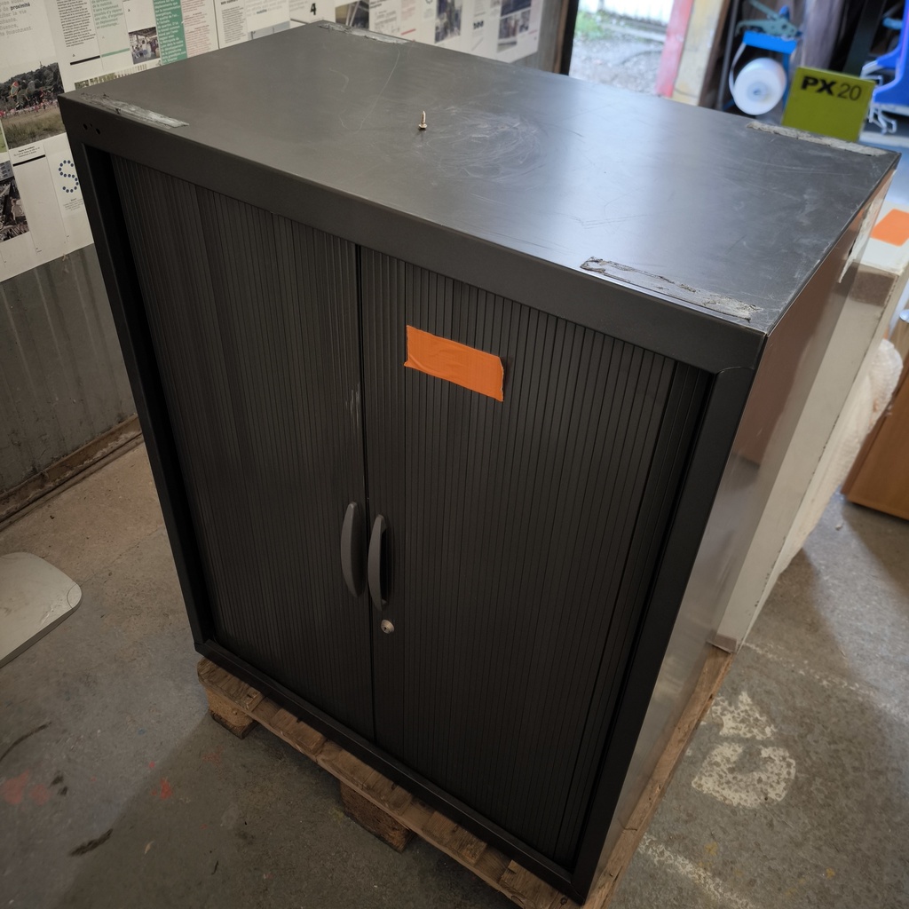 Armoire A Rideaux Métallique Noire - 99 x 80 x 45cm