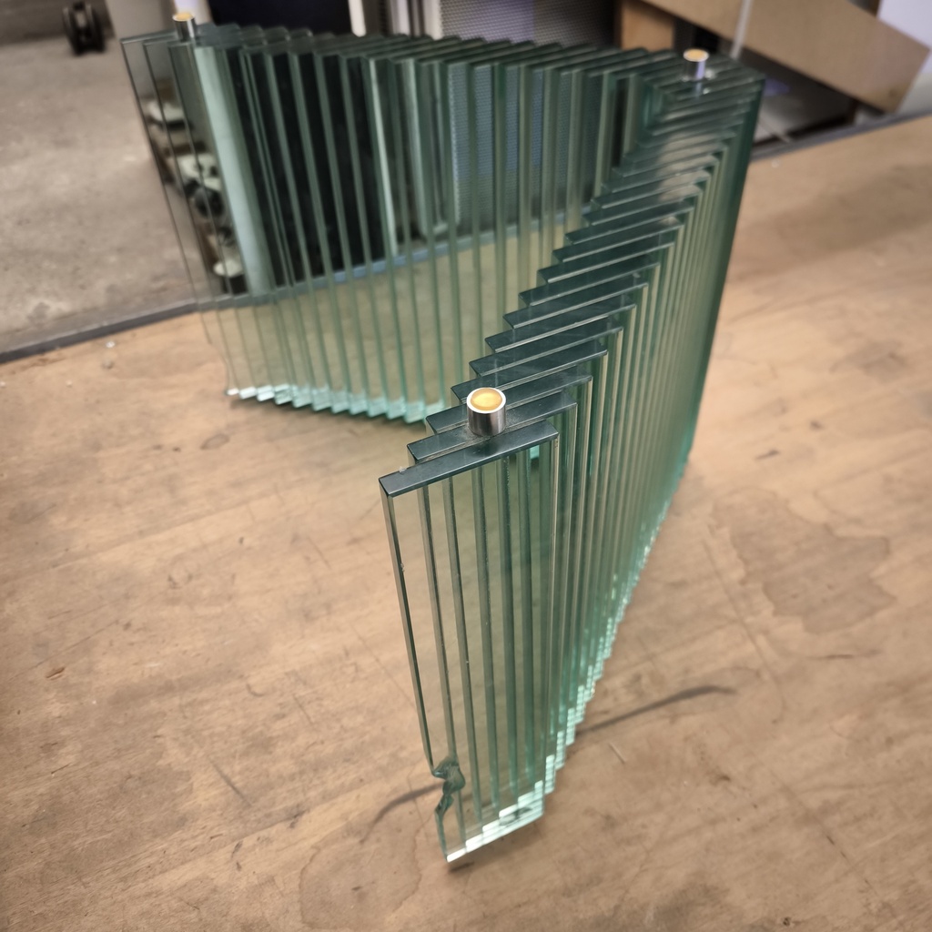Lot 2 Pieds En Verre Table Basse - 53 x 38 x 35cm