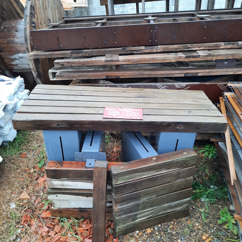 Banc 3 Places Extérieur Acier/Bois - 150 x 60 x 58cm 