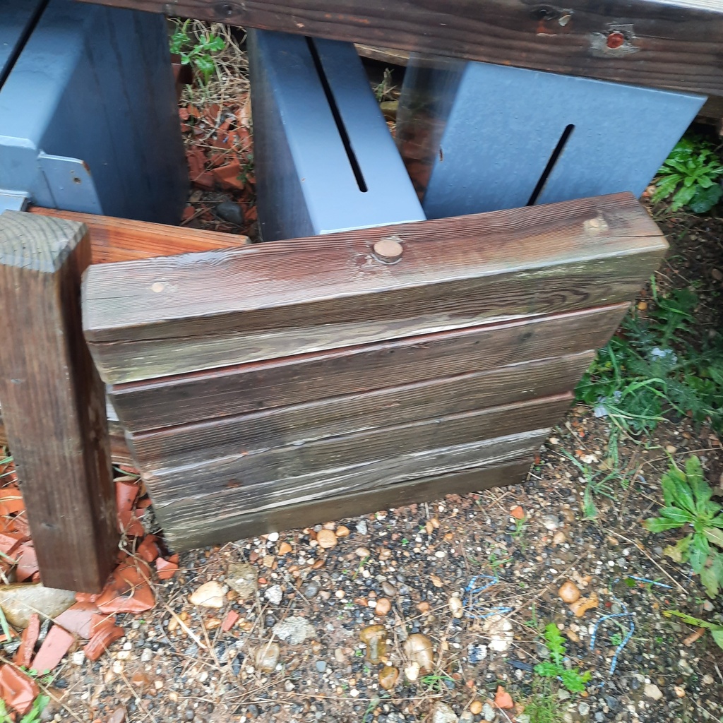 PRIX LIBRE Banc 1 Place Extérieur Acier/Bois - 60 x 60 x 57cm