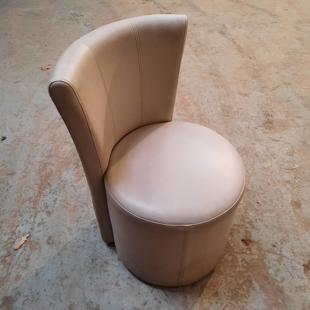 Chaise Blanche Cuir - 80cm, ⌀50cm