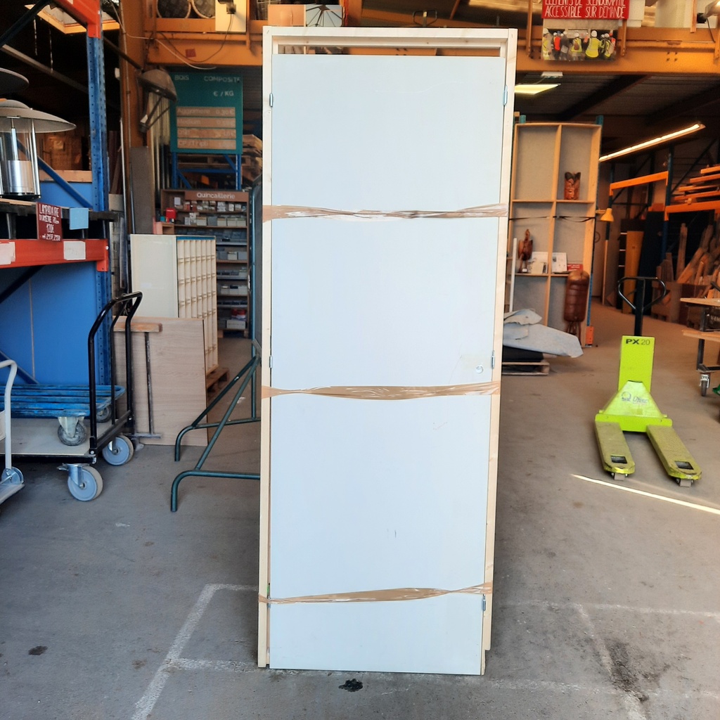 Bloc Porte Bois Blanc - 204x73x4cm