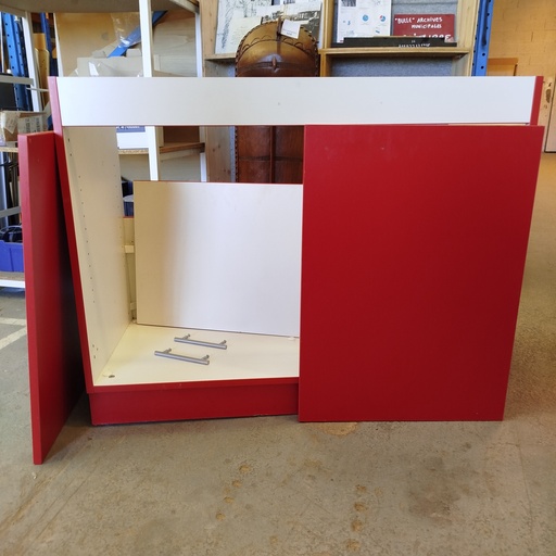 [250414GDB002] Meuble Cuisine Rouge - 110x85x52.5 cm