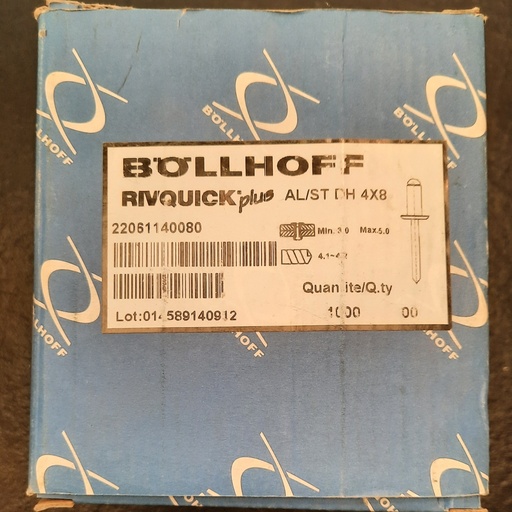 [250612LAF017] x800 Rivets 4x8 BOLLHOFF 