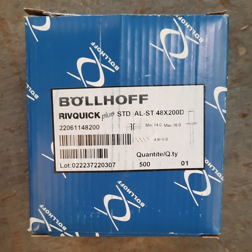 [250612LAF021] x400 Rivets 4.8x20 BOLLHOFF