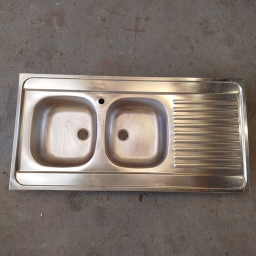 [250613DEMA001] Evier Inox 2 Bacs 1 Egouttoir - 120 x 60 x 17cm