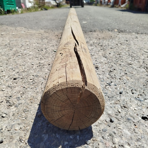 [250617TER010] Poteau Bois Massif - h : 3m, Ø : 12cm