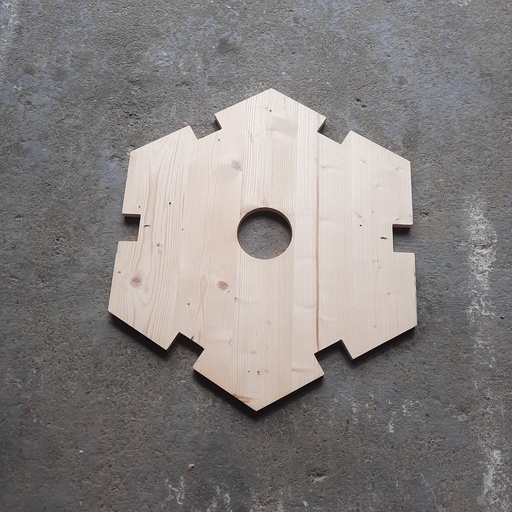 [250710LUG009-2] Panneau Hexagonal Contre Plaqué (CP) - 60.5 x 60.5 x 1.9cm
