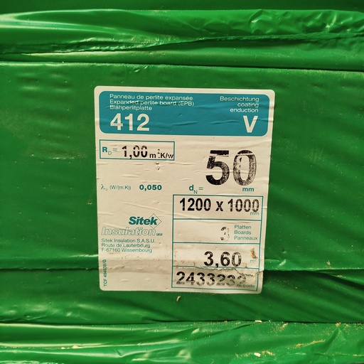 [250718QUA001] Panneau Isolant Perlite Expansée - 1200 x 1000 x 50mm