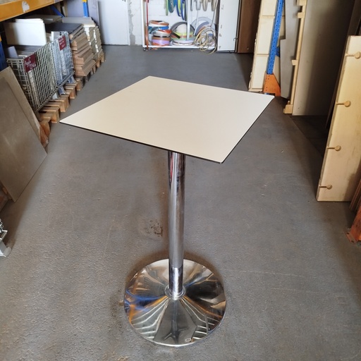 [250731LFS034] Table Haute Carrée Acier + Composite - 111 x 60 x 60cm