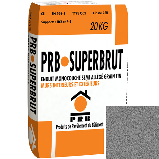 Enduit Monocouche Semi-Allégé Grain Fin PRB SUPERBRUT 20kg