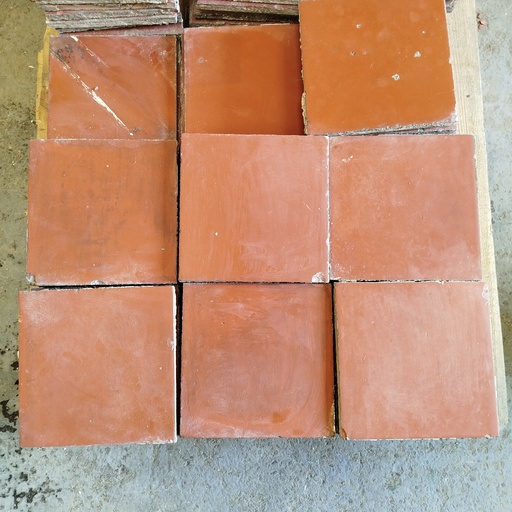 [250814JT007] Lot Tomettes Rouges - 3.2m² - 20 x 20 x 1.5cm