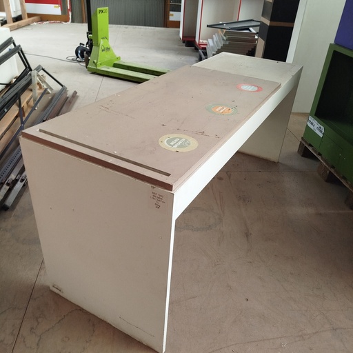 [1933] Table/Banc Scénographie Blanc MDF - 176 x 73 x 53cm