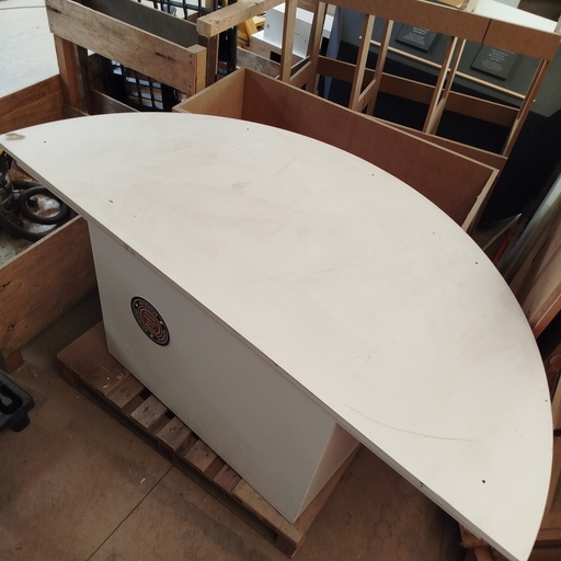 [1932] Table Blanche Demi Rond MDF - 176 x 73 x 53cm 