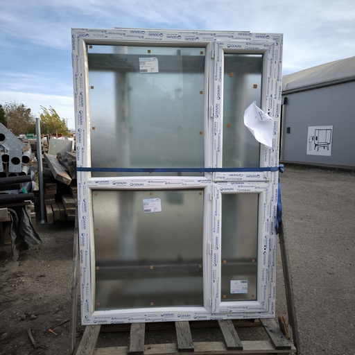 [251106PER004] Menuiserie PVC 2 Ouvrants 2 Fixes - 1917 x 1310 x 60mm