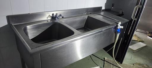 [CO260316EPO024] Evier Inox 2 Bacs + Egouttoir
