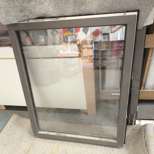 [260423MET029] Fenêtre PVC Gris 1 Vantail Oscillo-Battant - 1120 x 940 x 40mm