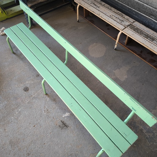 [260827PER013] Banc Pour Enfant Vert Bois + Acier - 200 x 58 x 33cm
