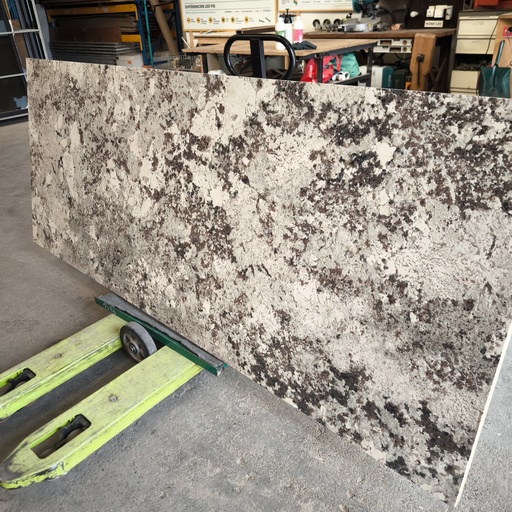 [261001PRG003] Plan De Travail Aggloméré + Grès Cérame Effet Marbre - 2500 x 1000 x 37mm