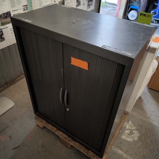 [261021FRTV012] Armoire A Rideaux Métallique Noire - 99 x 80 x 45cm